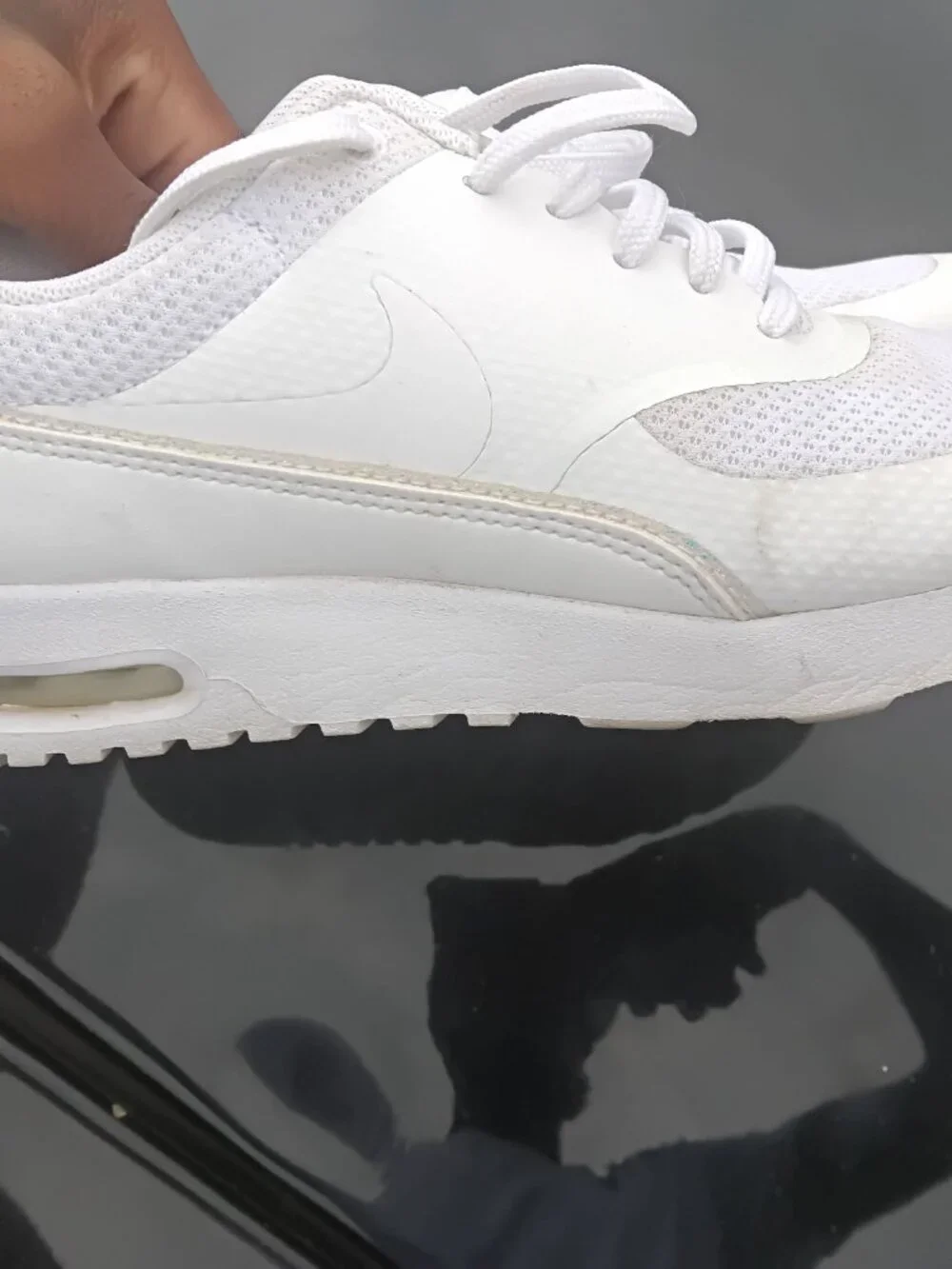 Nike Air Max Thea Triple White Sneaker 8 Womens Lace Up Shoes